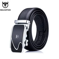 BULLCAPTAIN Echtem Leder Gürtel Für Männer Hohe Qualität Schwarz Schnalle Jeans Gürtel Rindsleder Business BeltCasual Cowboy Bund