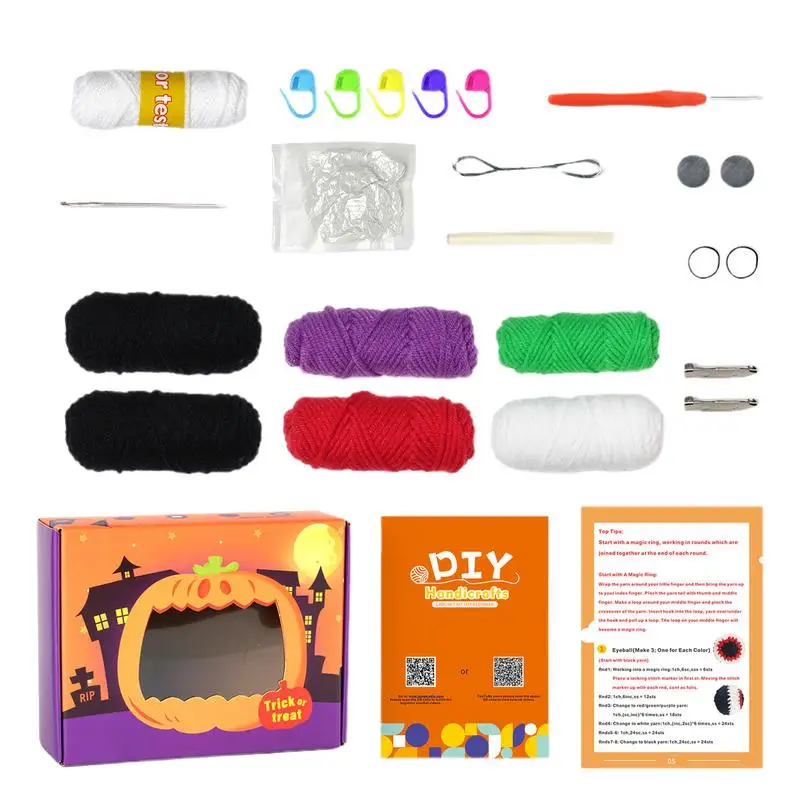 Crochet Kit For Beginners Halloween Crochet Eyeball Spider Crochet Kit Halloween Embroidery Kit Crochet Kit Animals For