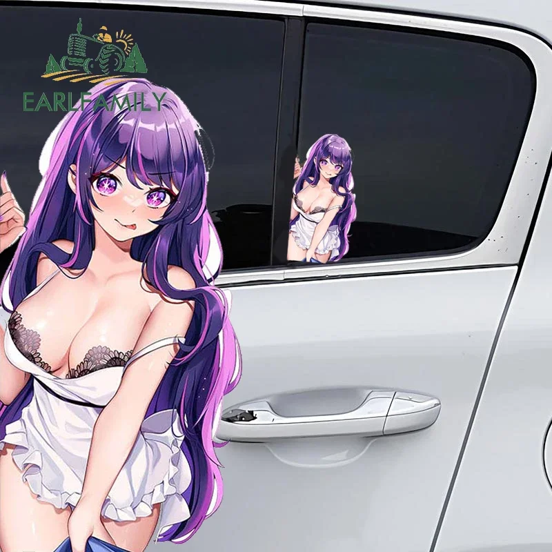 EARLFAMILY 13cm x 6.6cm for Cute Loli Hoshino Ai Peek Car Sticker NSFW Waifu Hentai Decal Sexy Anime Girl Auto Car Accessories