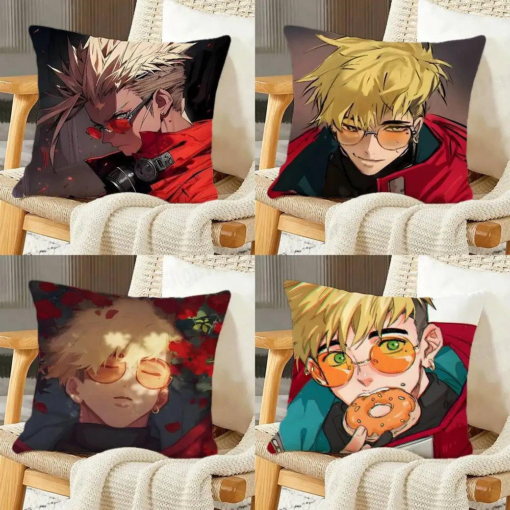 

Trigun S-Stampede Cartoon Print Throw Pillow Cover Square Cushion Case for Living Room Bedroom Decor