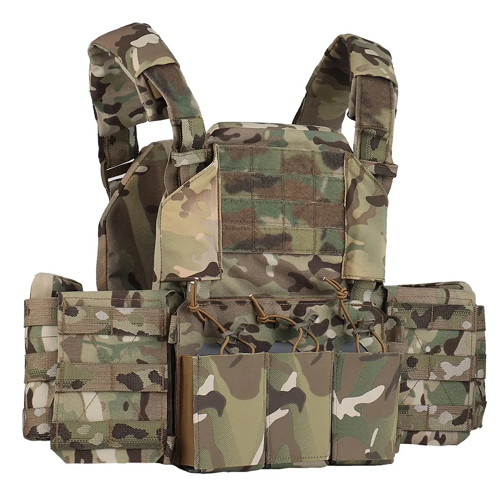 Wosport THORAX Tactical Plate Carrier Triple 5.56 Panel Quick Side Opening MOLLE Front Panel PTT Mount for Airsoft Outdoor Gear