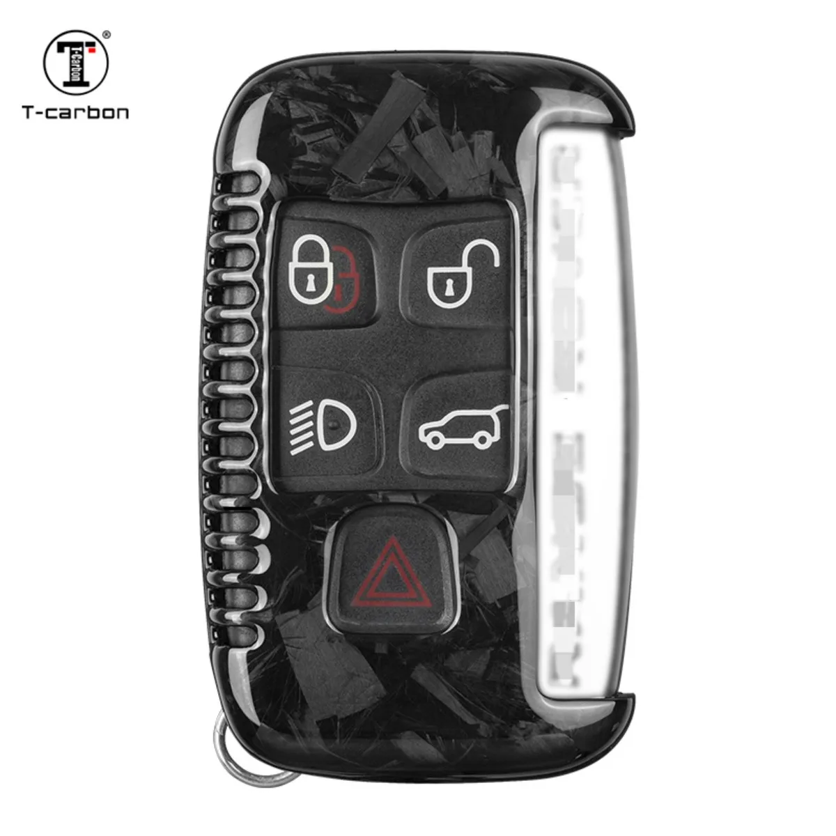 

5 Buttons Forged Fiber Car Remote Key Case Cover For Land Rover Range Rover LR4 Sport Evoque Key Covers T-carbon Car Accessories