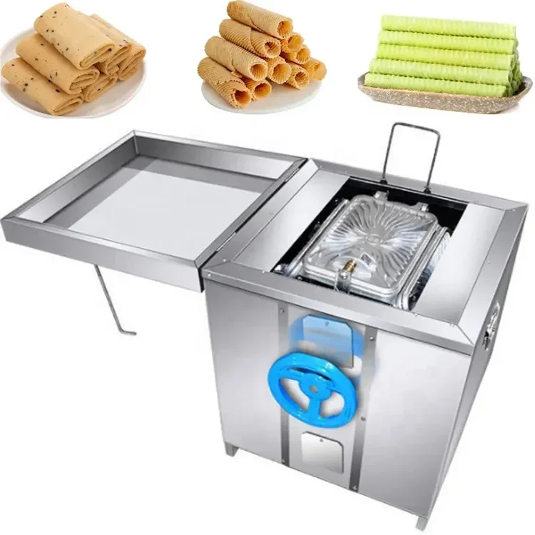 Automatic High Quality Egg Roll Wafer Roll Both Sides Waffle Egg Roll Wrapper Machine