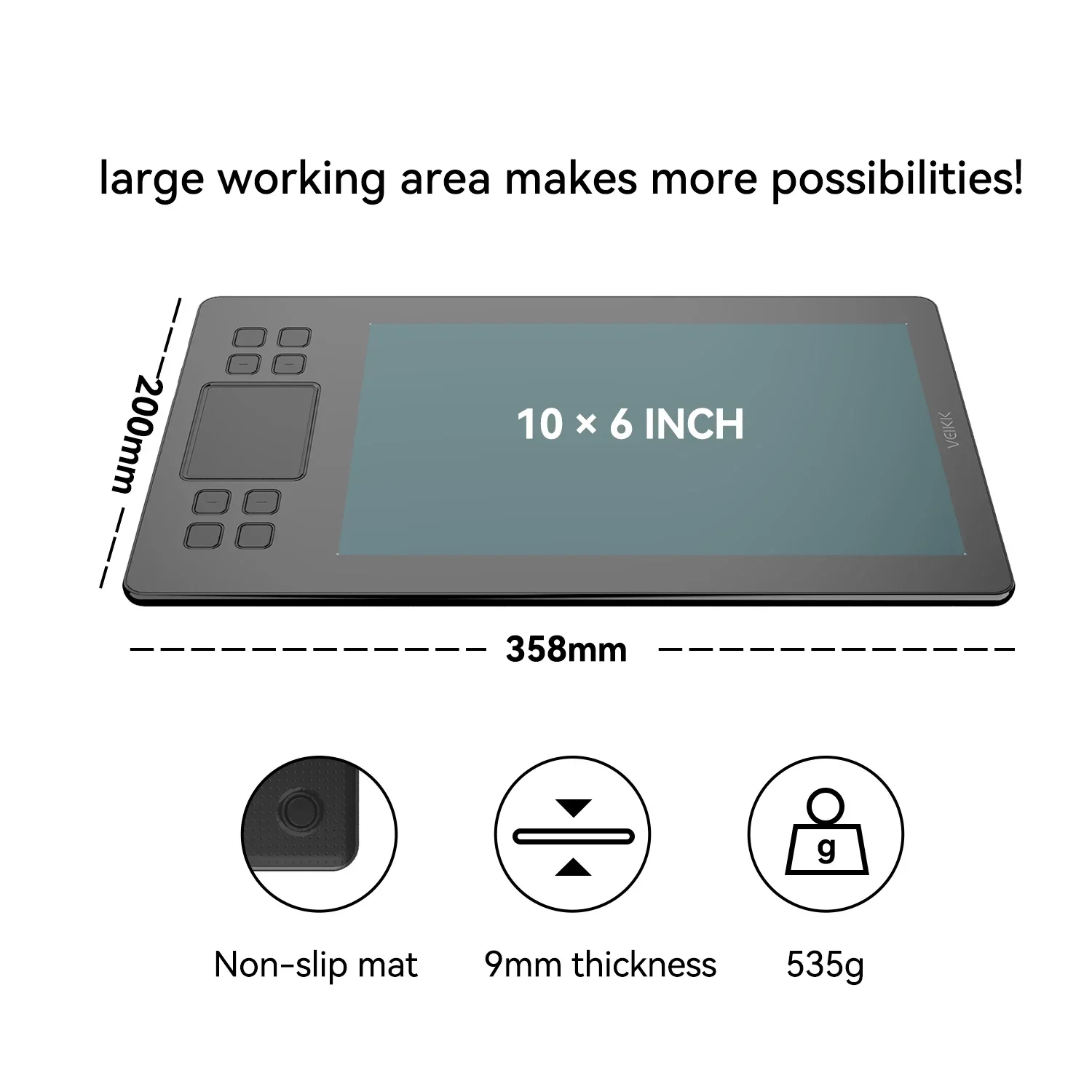 VEIKK A50 smart paper graphic tablet drawing tablet with stylus for signing