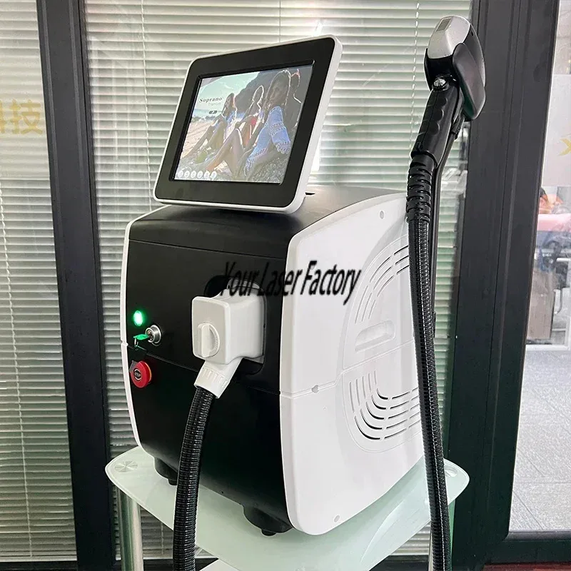 808nm أليساندريت المهنية ديود الجليد التيتانيوم آلة إزالة شعر الجسم بالليزر 3 موجة جهاز دائم CE امرأة 3000 واط