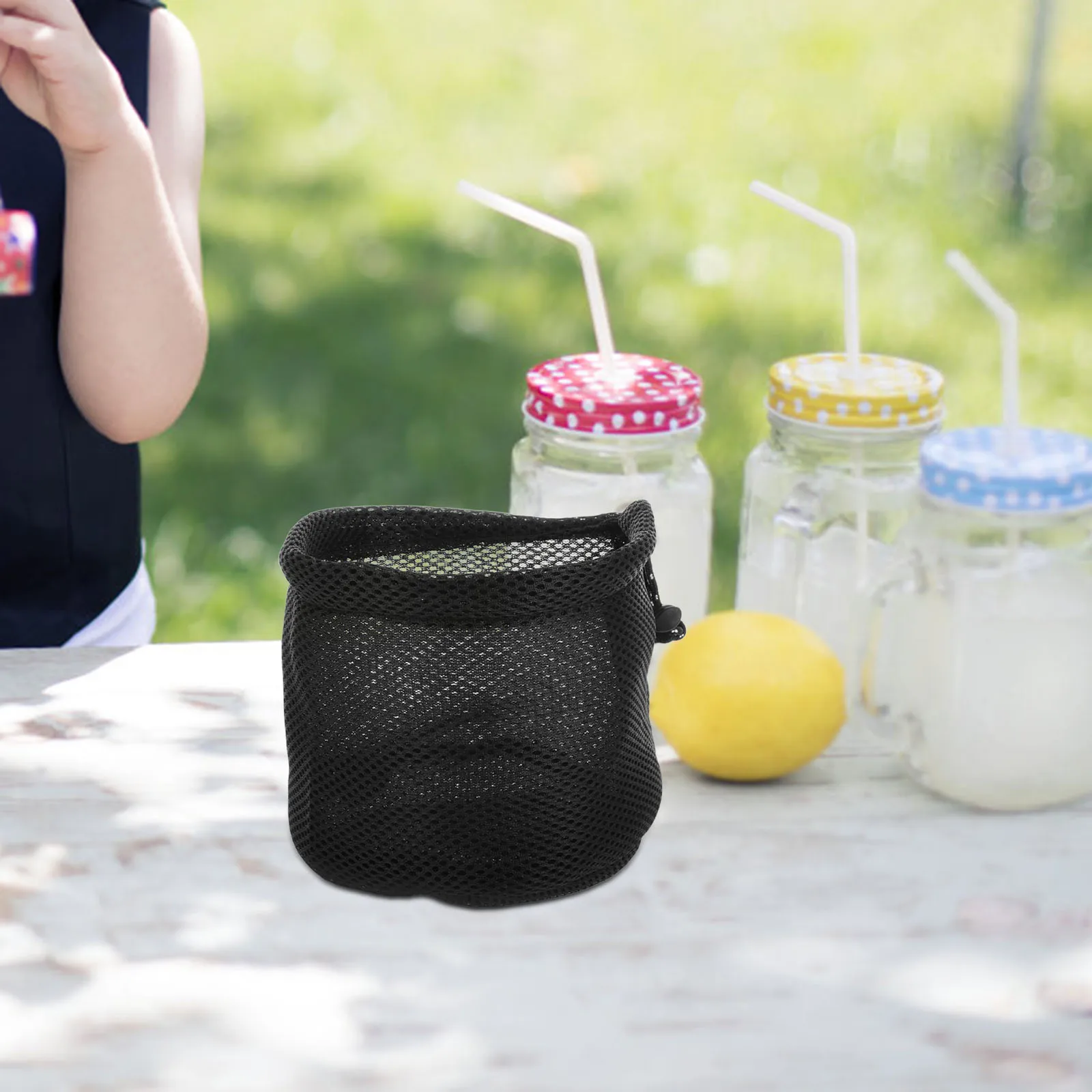 

Camping Storage Round Bottom Durable Portable Outdoor Kitchen ganizer Cookware Utensils Bag Camping Net Bag Travel Accessories