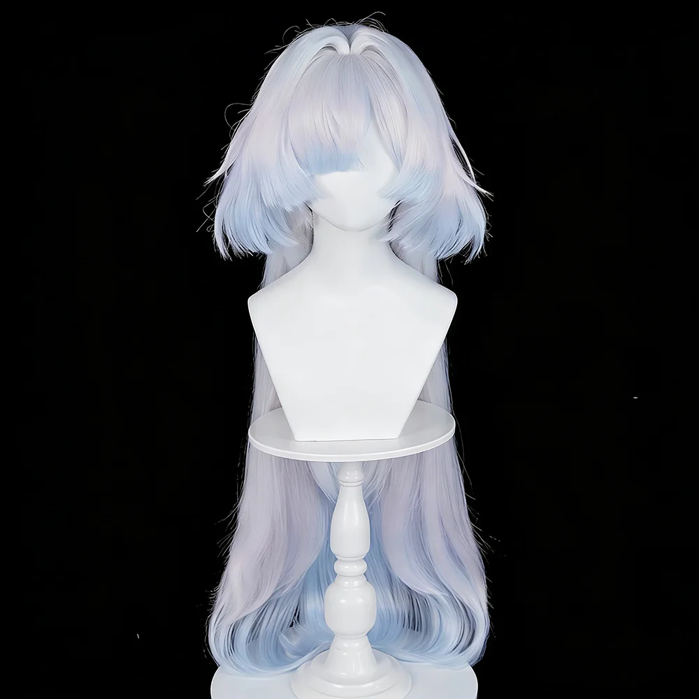 วิกผมคอสเพลย์ MORNYE จากเกม Wuthering Waves สำหรับผู้หญิง สไตล์โลลิต้า สีเงิน-น้ำเงินไล่เฉด ผมยาว ทนความร้อน วิกผมสังเคราะห์ สำหรับงานคาร์นิวัล