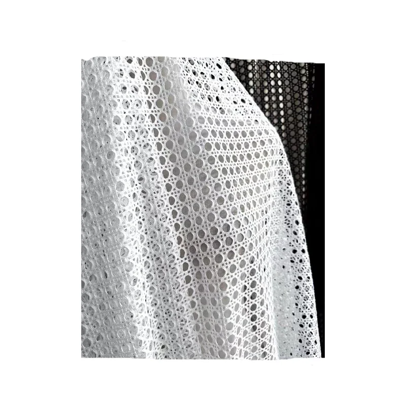 Textured black and white polka dots geometric lace water-soluble embroidery style mesh regular openwork mesh garment fabrics