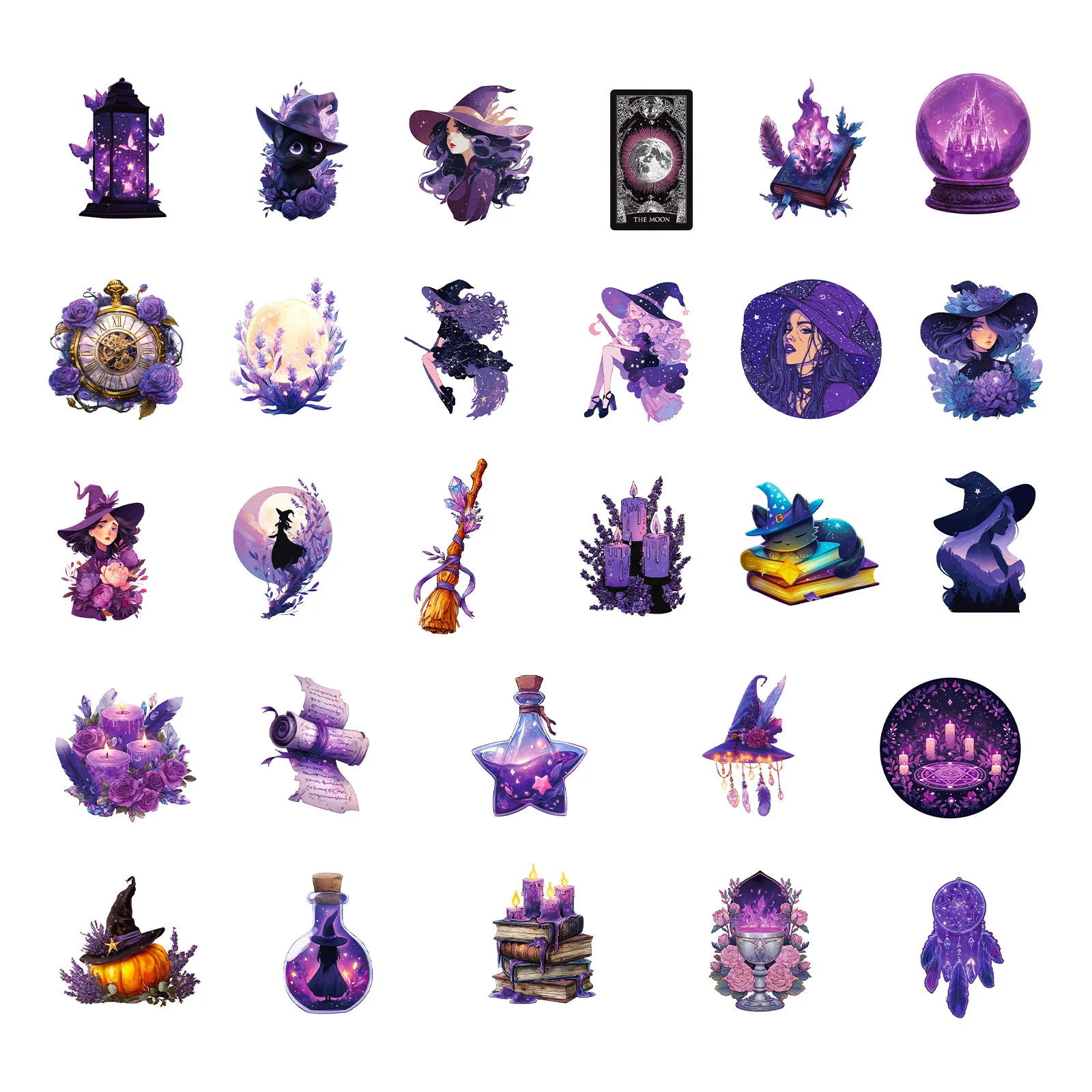 10/30/56 قطعة جديد الظلام ليلة الأرجواني غامض الساحرة الكرتون رائعة الكتابة على الجدران ملصقات DIY بها بنفسك الغيتار الهاتف كوب ماء سكيت #5