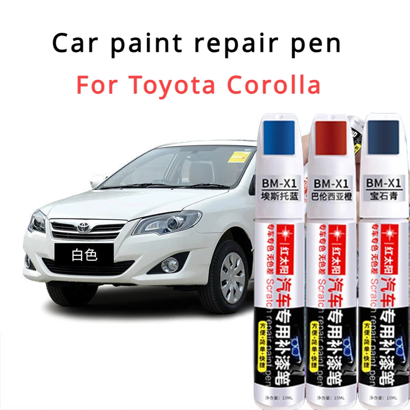 For Toyota Corolla Touch-Up Pen White Silver Car Paint, Scratch  Artifact Mica Metallic Toyota Corolla  Paint Pen