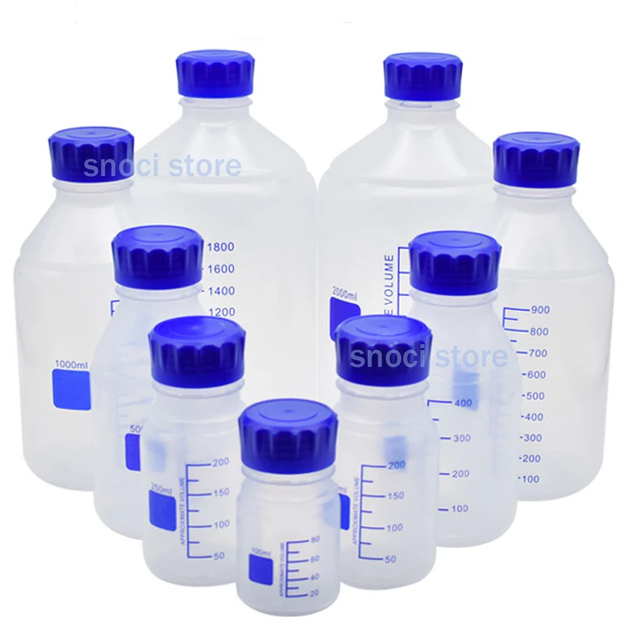 GL45 Plastic reagent bottle PP blue cover reagent bottle polypropylene sample bottle chemical bottle 100/250/500/1000/2000ml