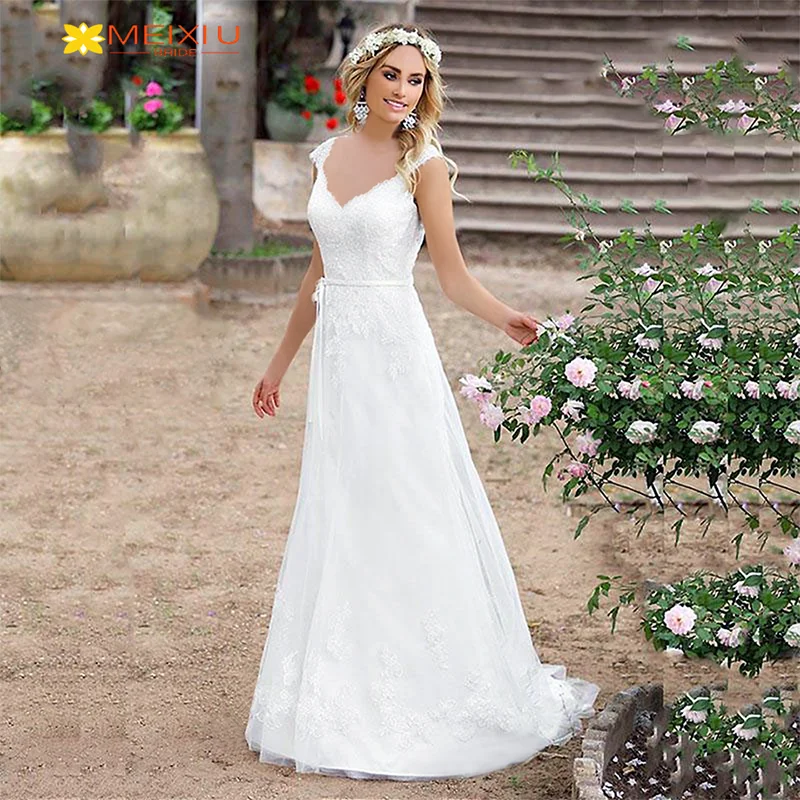 New Applique Double Shoulder Sweetheart Wedding Dress Custom Floral A-Line Design Photograph Charming Princess Bridal Gowns