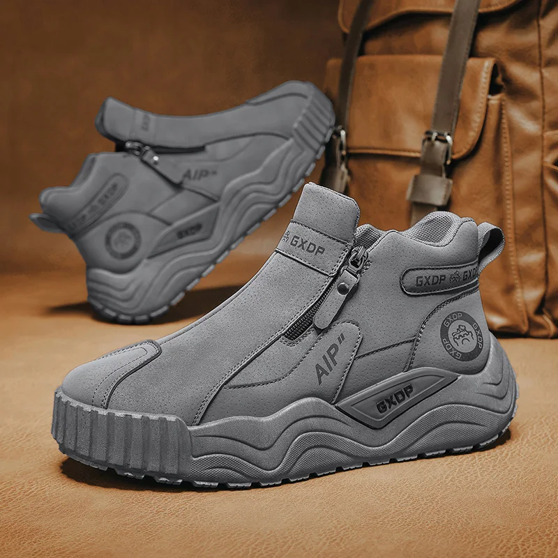 

Мужская повседневная рабочая обувь, нескользящие износостойкие кроссовки, модная универсальная мужская уличная обувь на молнии, Zapatos Para Hombre