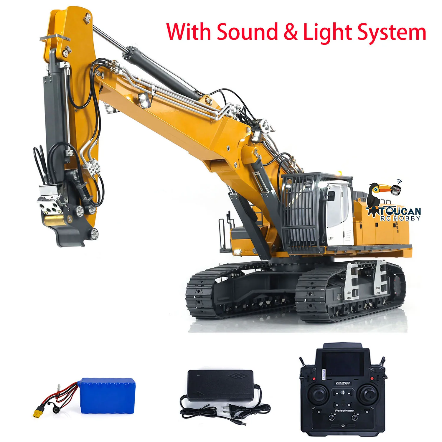 1/14 K970-301 RC Hydraulic Excavator PL18EV Lite Radio Control 3 arms Digger Painted Finished Sound Model Toy Gifts for Boys