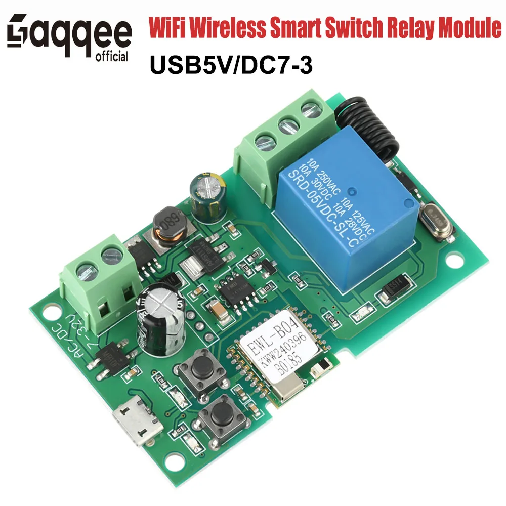 eWeLink WiFi Relay Module 1CH Smart Switch Momentary Self-locking APP Remote Control Wireless Delay Smart Home DC 5V/7-32V
