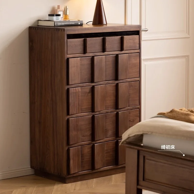 chest of drawers, antique style, living room drawer, vertical cabinet, bedroom against the wall, all solid wood storage cabinet
