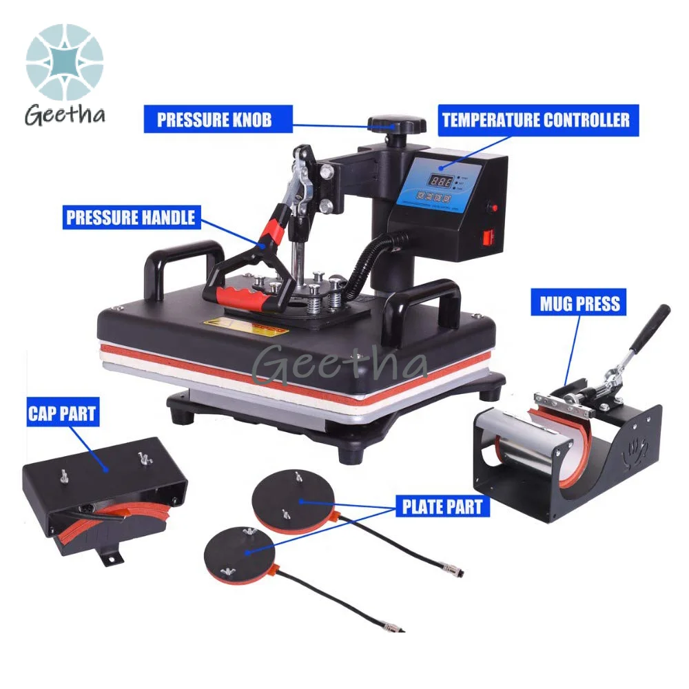 Combo Sublimation 5 w 1 T Shirt Heat Press Machine z ploterem tnącym 365 mm
