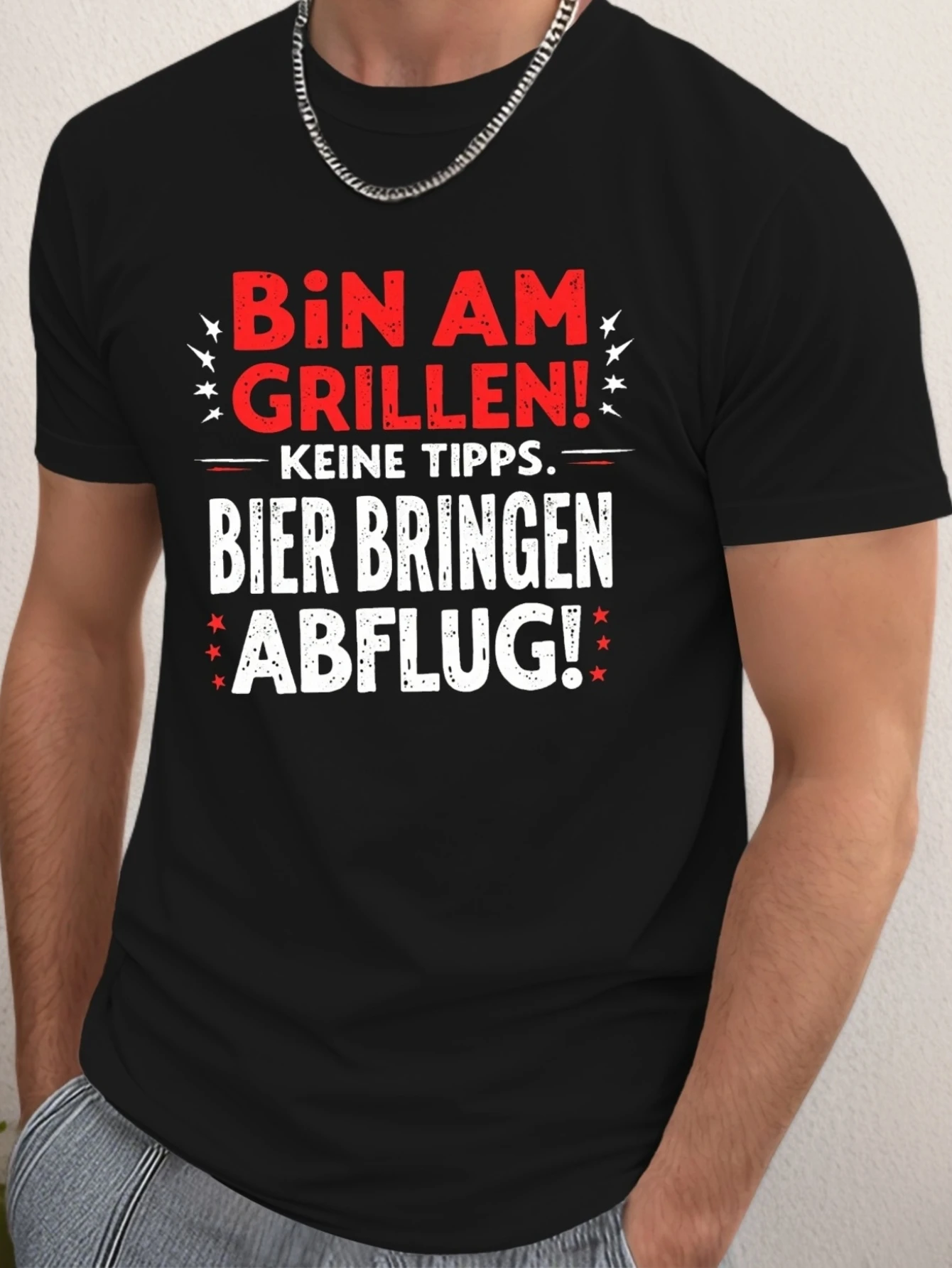 Men's Plus Size Beige Crinkle T-Shirt with German Beer Grill Design  Bold I'm Grilling Print - Casual Short Sleeve Round Neck BBQ Shirt,  Summer Outdoor Tee for Grilling Enthusiasts, H-Fit Relaxed for  Weekend Wear