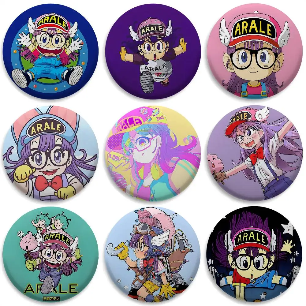 

Dr SLUMP A-ARALE CHAN Badges Round Exquisite Badge Brooches Creative Pins For Clothes Hat Backpack Gift Accessories