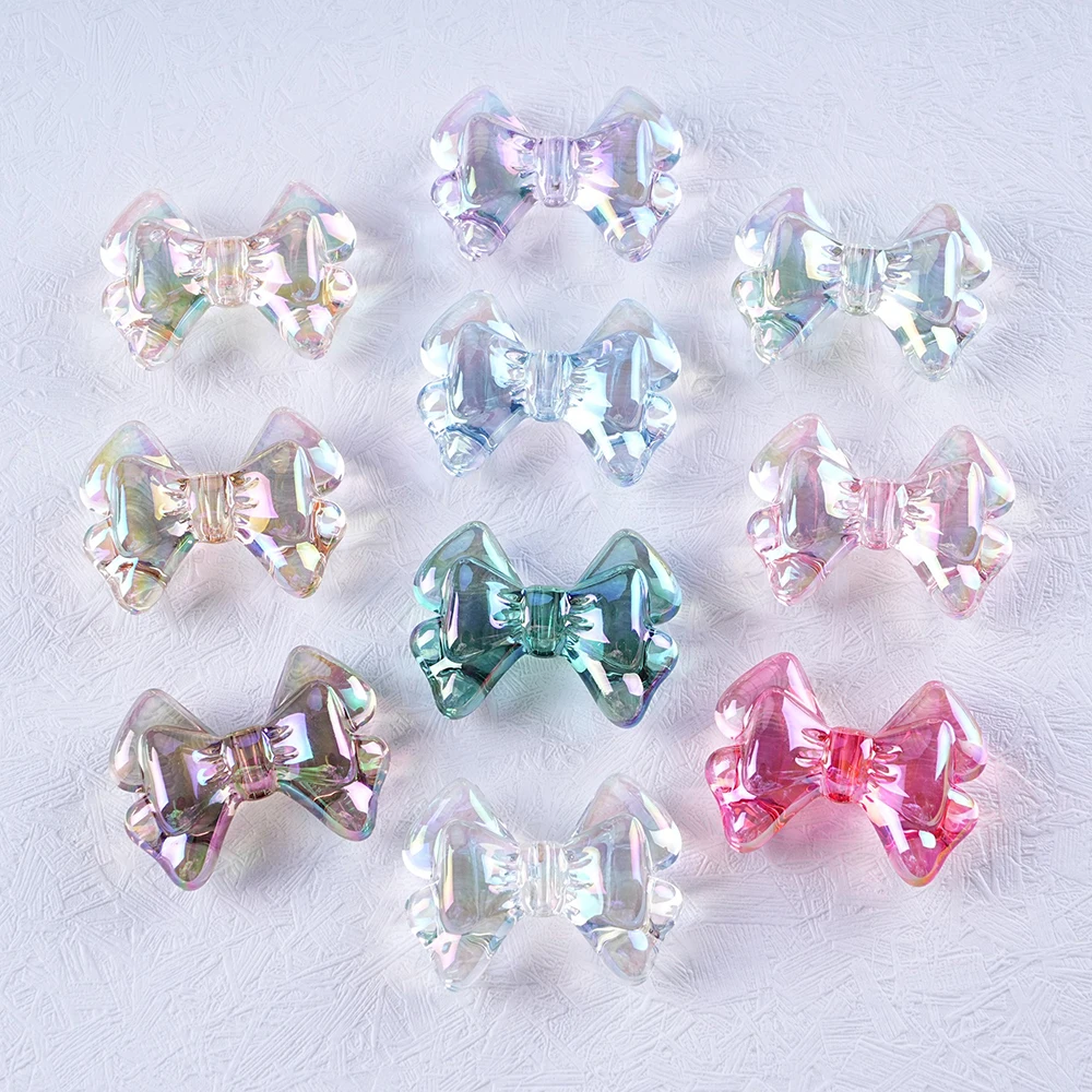 

22x28mm UV Transparent Butterfly Bow Acrylic Beads For Jewelry Making Needlework DIY Bracelet Necklace Phone Chain Accessories