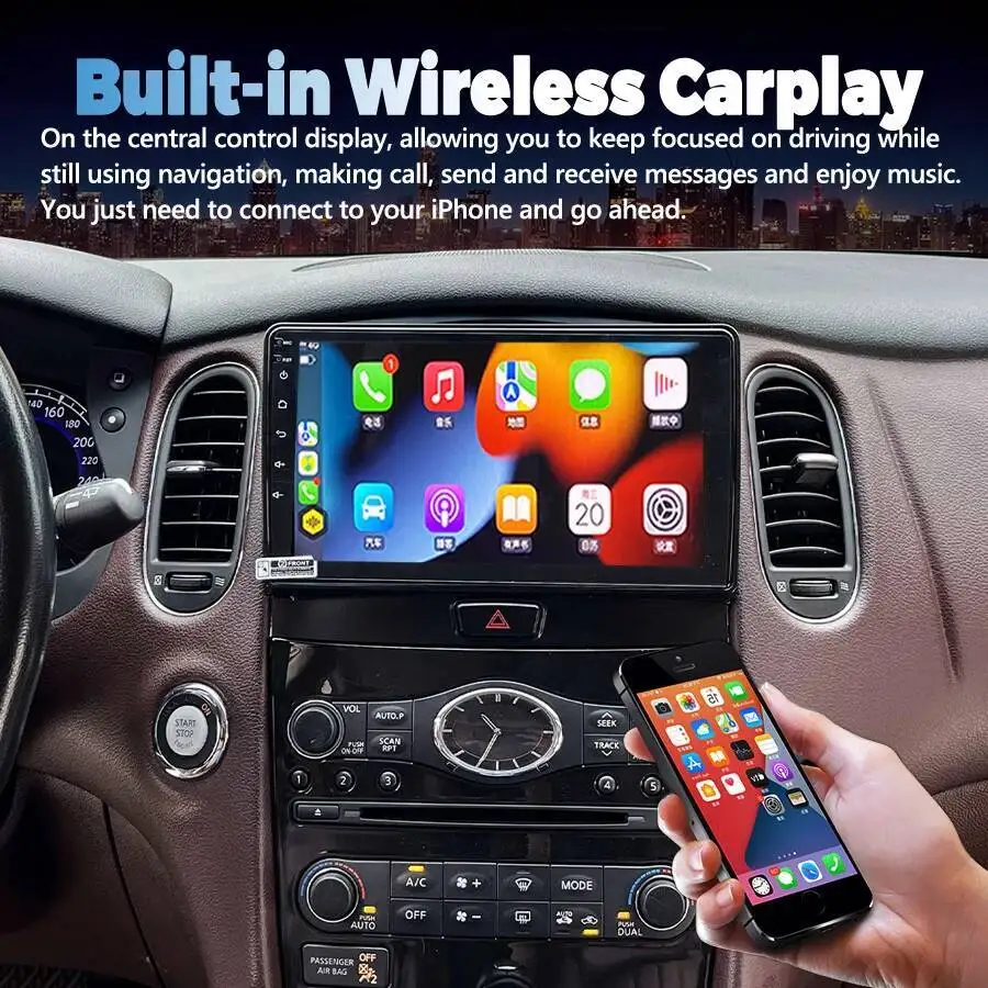 For Infiniti QX50 EX25 2013-2020 Android 15 Car Radio CarPlay GPS Navigation Auto Stereo Multimedia Video Player Screen HeadUnit