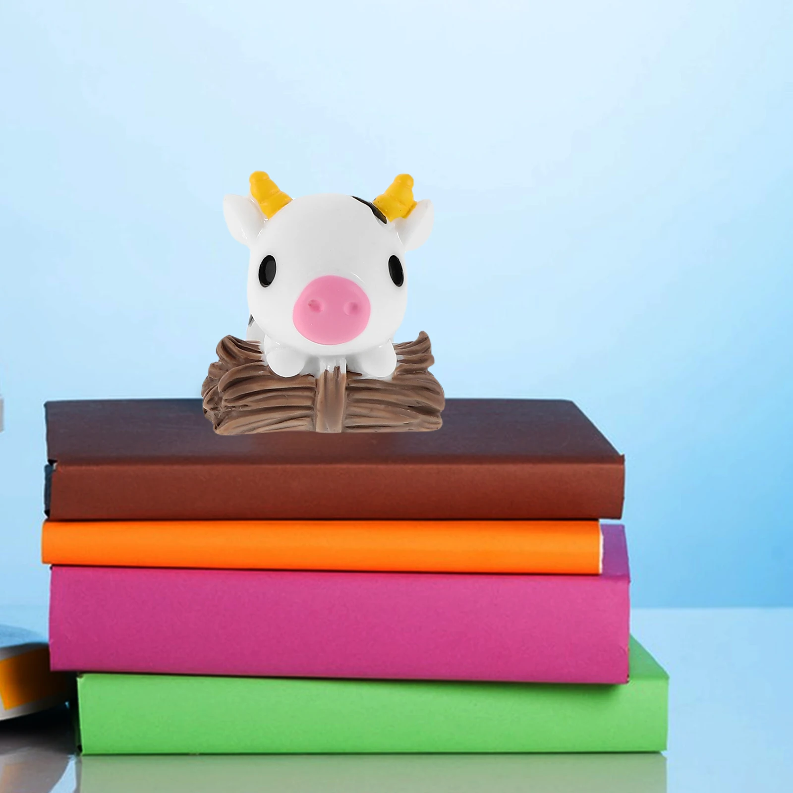 

8pcs Miniature Cow Figurines Micro Landscape Ornaments Resin Cute Cartoon Decorations Fairy Garden Accessories Moss Landscape