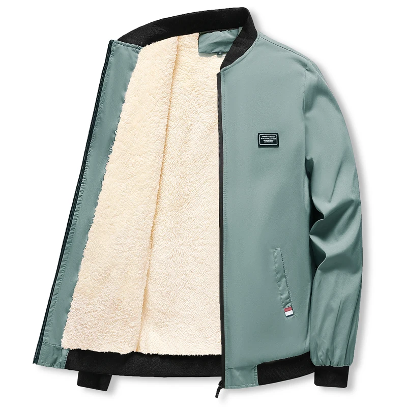 

202 New Men's Jaet Autumn Faion Slim Fit Thiened Stand Collar Casual Fce Lined Leisure Coat Korean Sle Brand