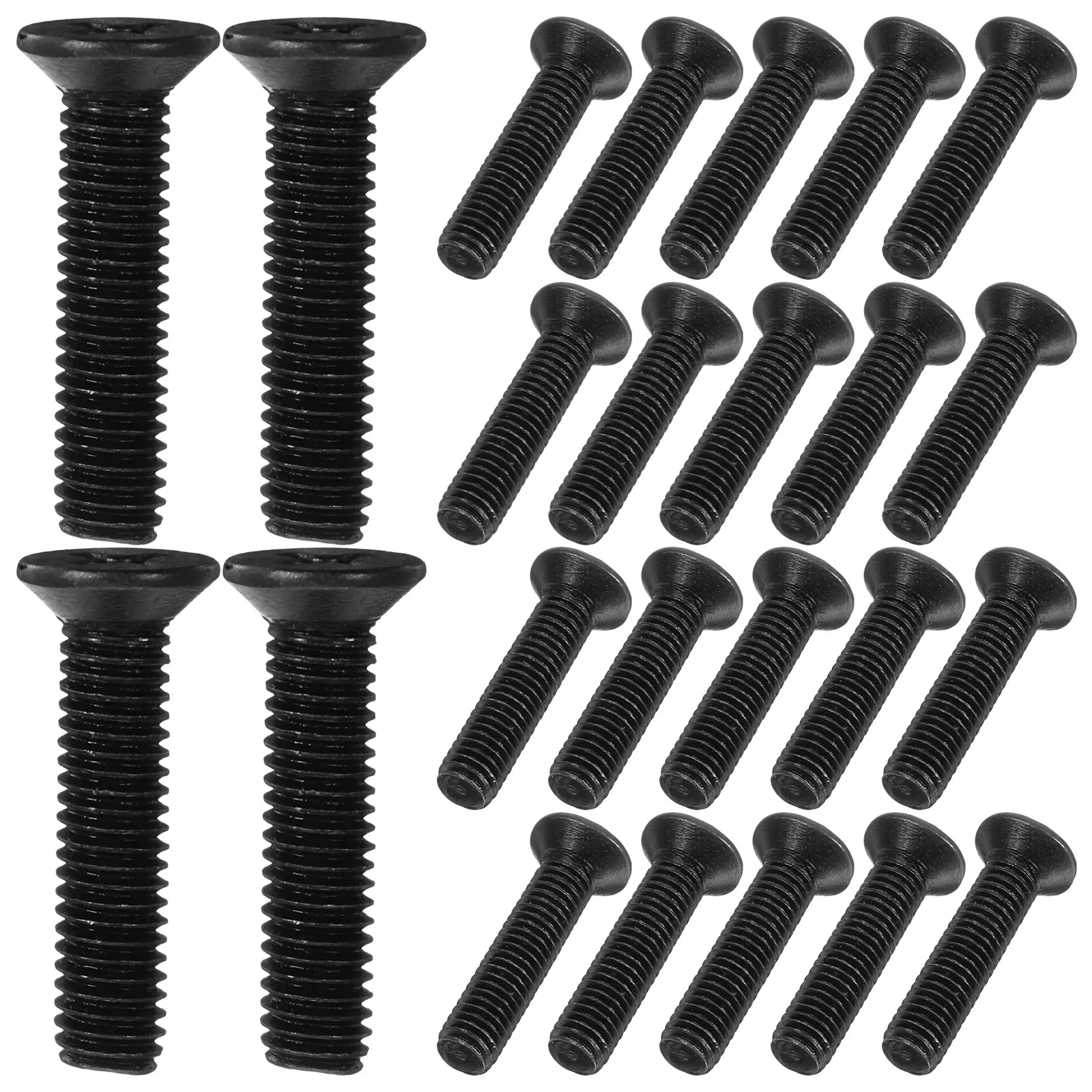 

50 шт. винтов для патрона электродрели 5x22 мм, стальные, с левой резьбой, с плоской головкой, для электроинструментов, адаптер для патрона дрели