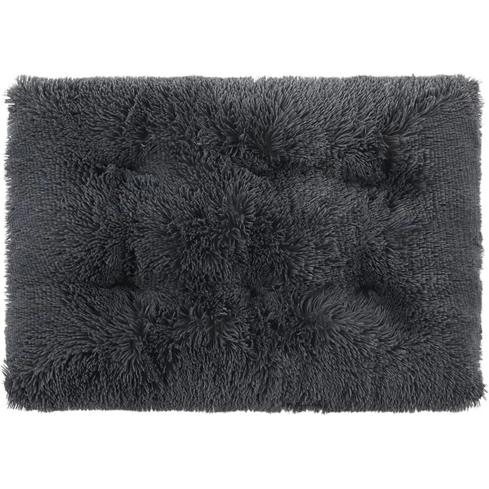 

Уютная зимняя кровать для собак, плюшевая подушка для кошек и собак, удобный дом для сна для домашних животных, темно-серый