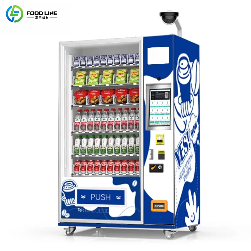 Customized Tech Drinks Snack Mini Vending Machine Cash/Card/QR Code SDK Enabled Cloud-Based Management Touchscreen 15.6inch