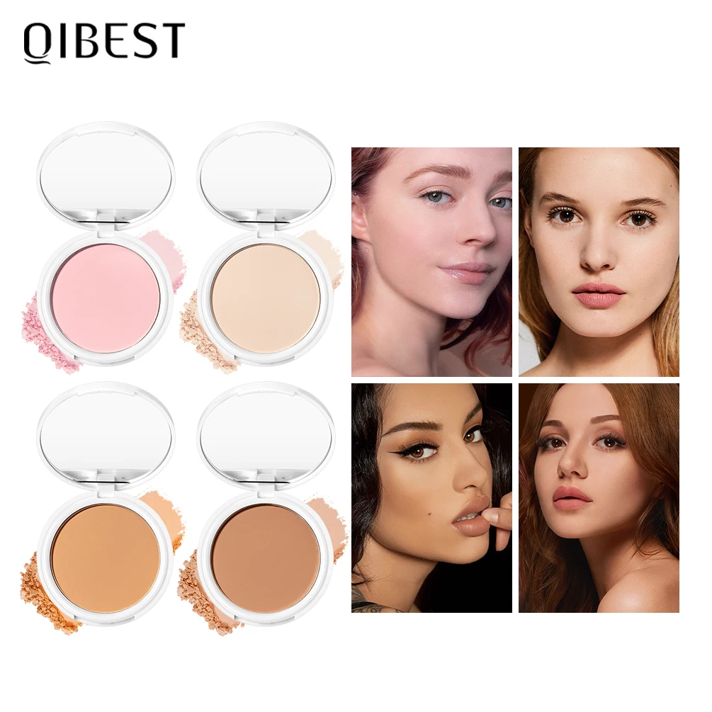 QIBEST Finishing Powder Matte Delicate Natural LongLasting oil control Concealer Loose Powder brighten skin tone invisible pores