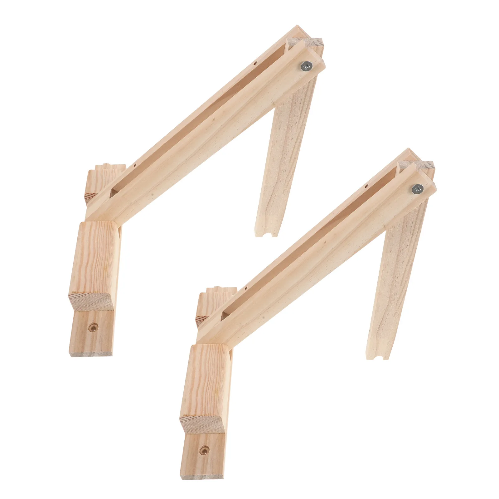 2Pcs Adjustable Folding Wall Mount Wood Brackets Wooden Lamp Holder for Reading Bedroom Study Room Wall Lamp Wood Shelf Brackets