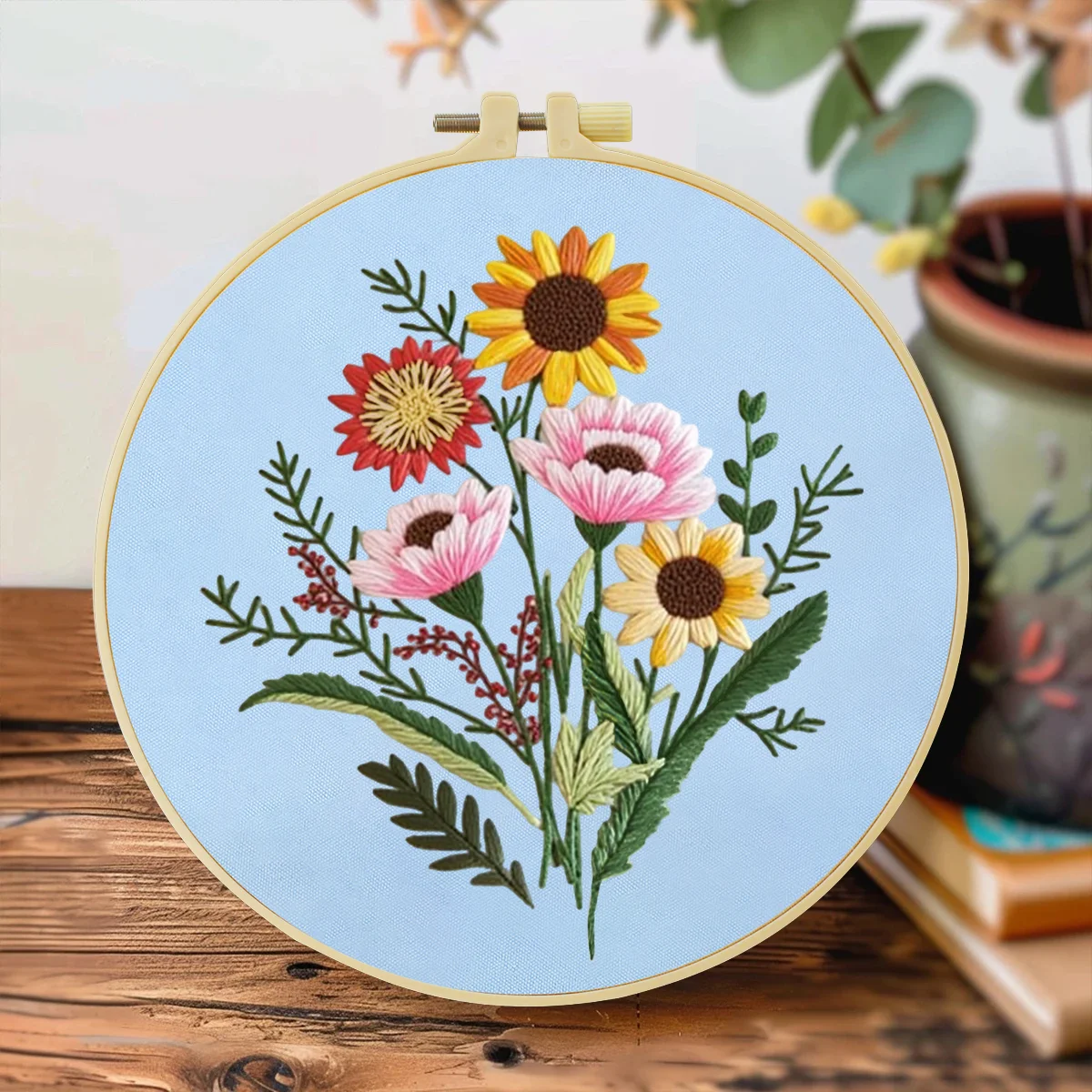 1 szt. 20X20CM/15X15CM 7.87/6.3 cala Zestaw startowy do haftu DIY, dekoracja domu