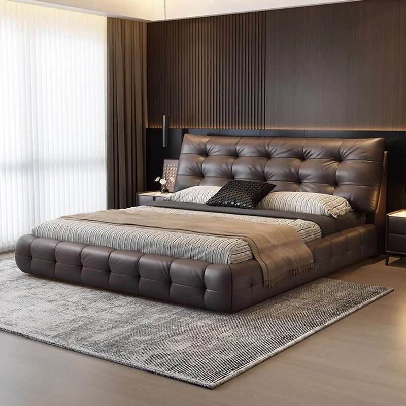 

Platform Luxury Bed Wooden Simple Double Design King Size Message Bed Bedroom Children Letto Matrimoniale Trendy Furniture