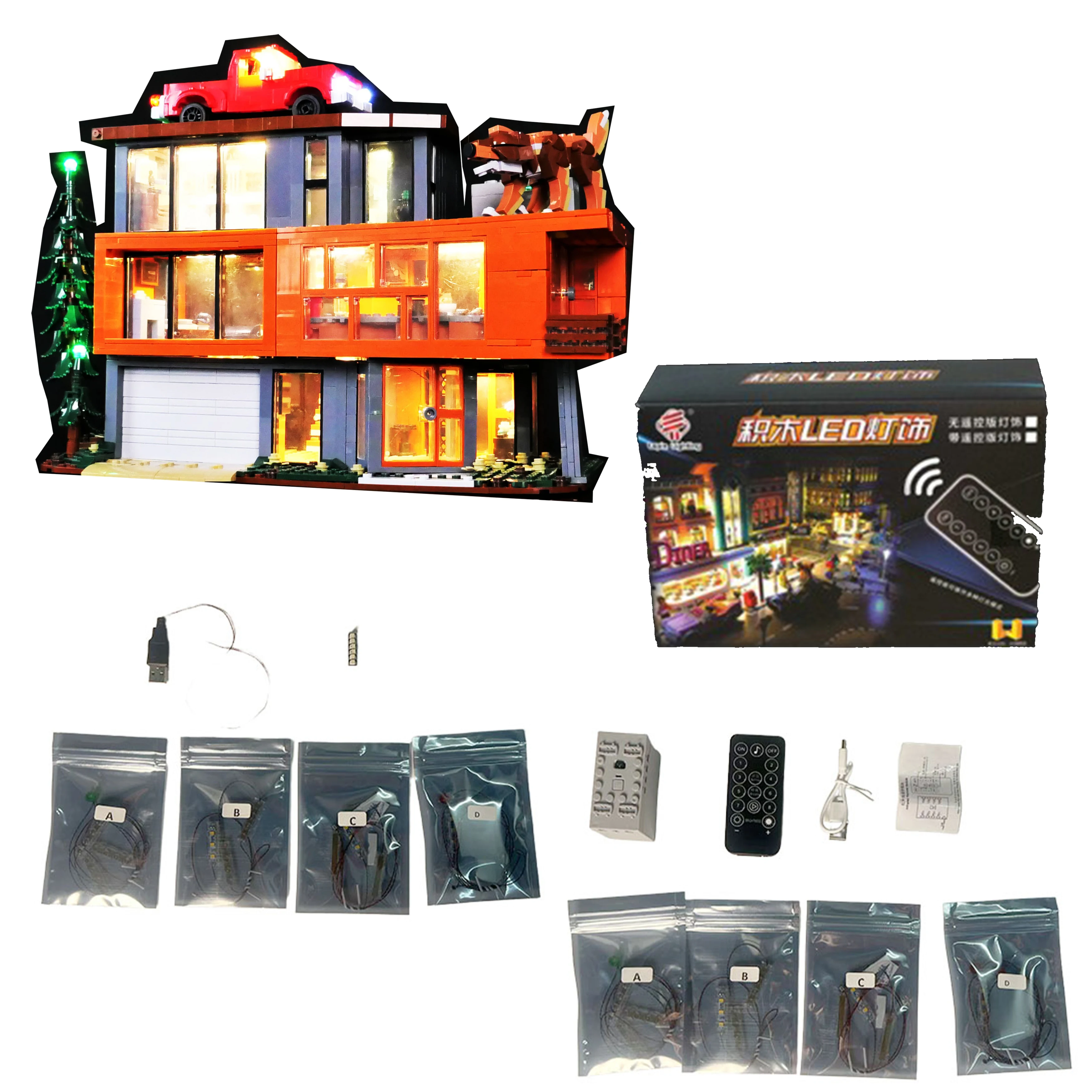 21354 บ้านทไวไลท์ คัลเลนบล็อกตัวต่อชุดไฟ LED รีโมทคอนโทรลชุดอัพเกรดไฟตกแต่ง (เฉพาะไฟ)