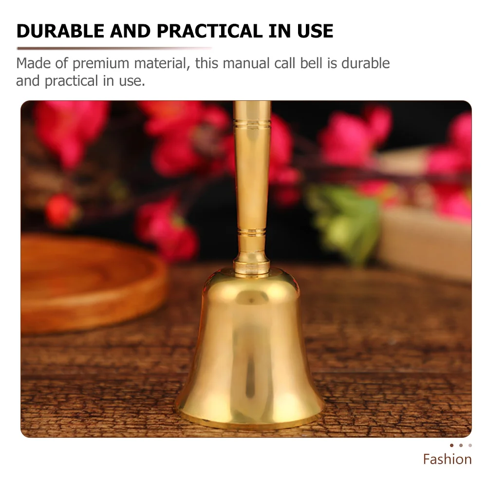 Brass Handbell Bar Hotel Call Desk Metal Phone Customer Service Decorative Restaurant Child Toy