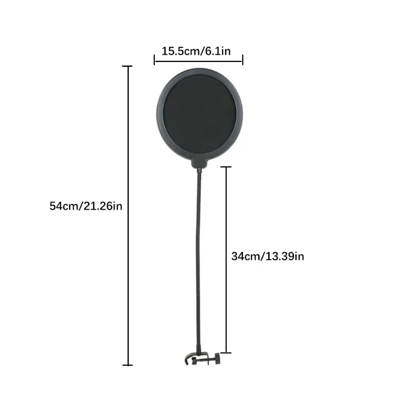 VIKEFON Mikrofonzubehör Metall PoP Filter Universal Mikrofon Windschutzscheibe für Studio Aufnahme Kondensatormikrofon