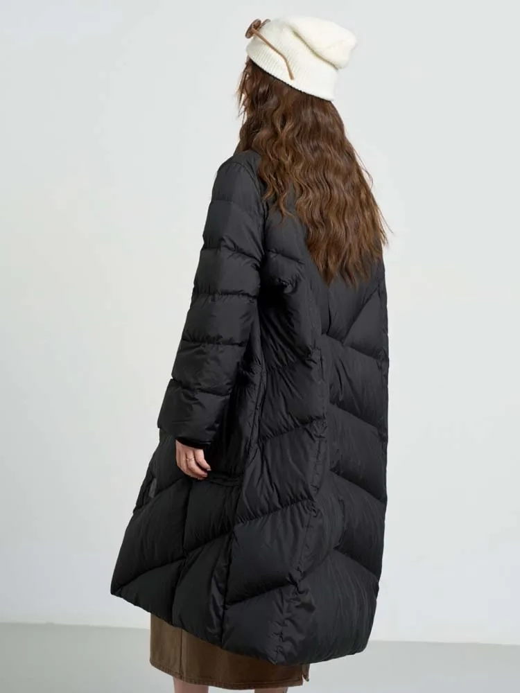 Mode Rollkragen unten jacke frauen 2025, Winter Dicke warme Lange puffer mantel Übergroßen Luxus Weibliche oberbekleidung INKEO DJ 527
