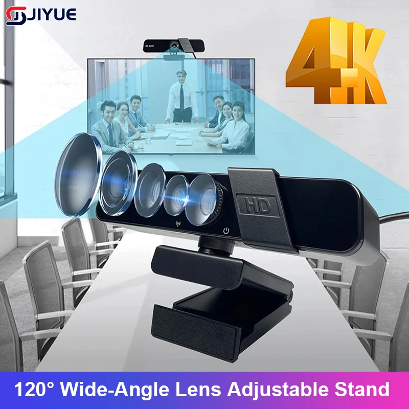 

120° Wide-Angle Lens 1080P 2K 4K HD USB PC Webcam For Online Class, Exam, Video Conference, Plug & Play, No Drive Needed