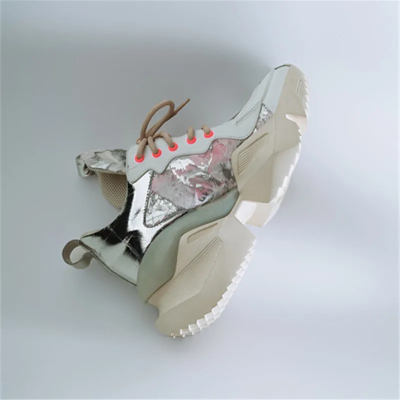 

Designer Catwalk Brand Sports Casual Fashion Dad Shoes Women Thick-soled Sneakers Women Stitching Leather Breathable Size 35-39