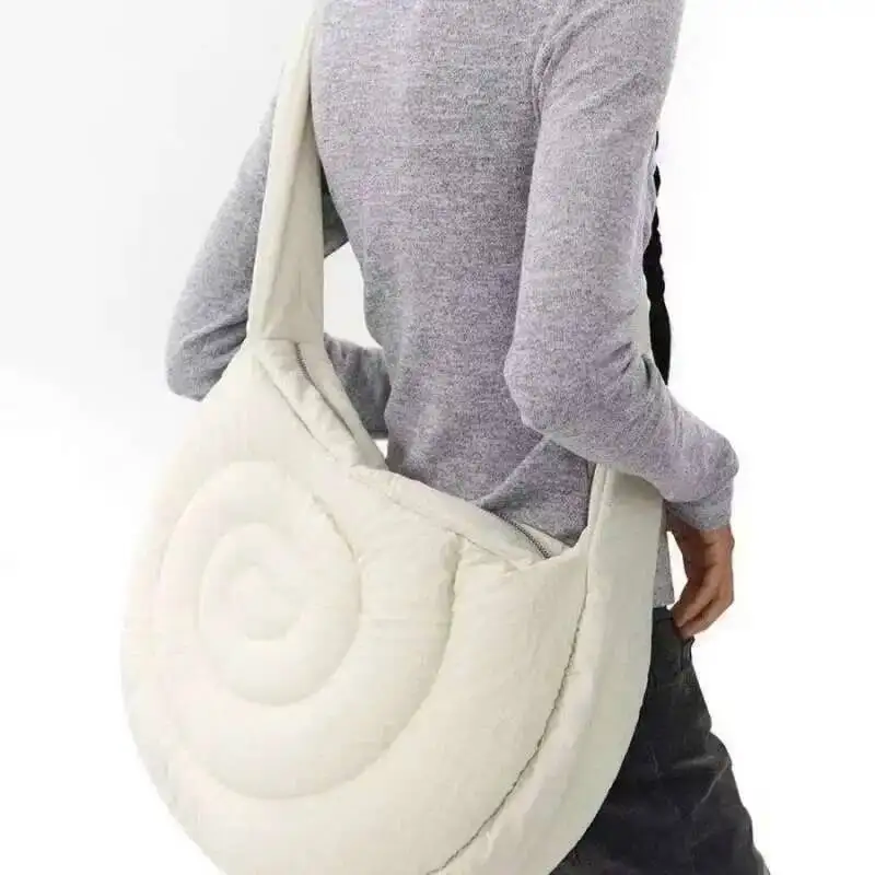 Creamy-Wanimee FS Bolsos de mano acolchados suaves para mujer, bolso informal de hombro Y2k, bolso cruzado estético que combina con todo, Anime