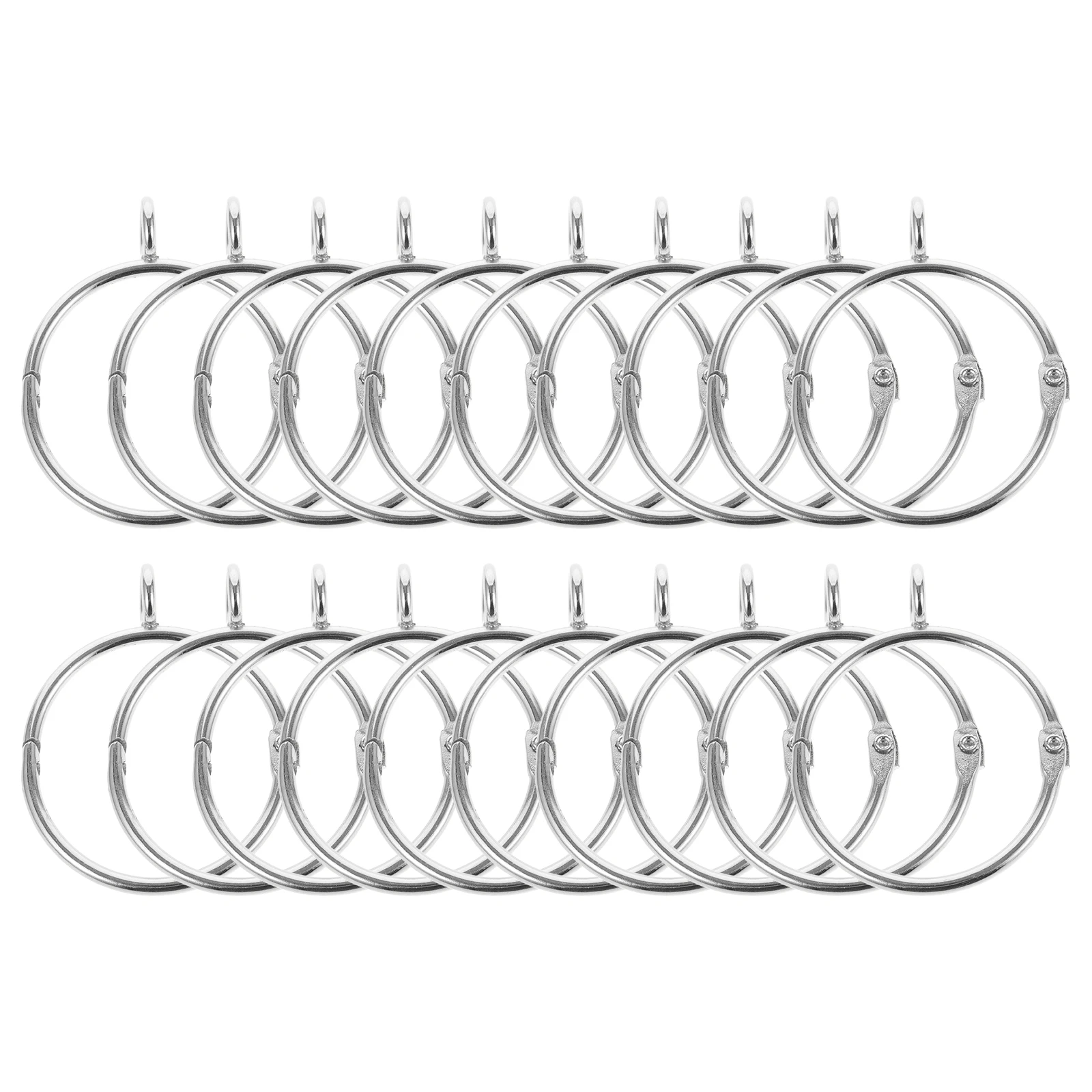 20Pcs Curtain Rings for Drapes Heavy Duty Stainless Steel Shower Curtain Eyelet Rings Silent Operation Easy Install Home Use