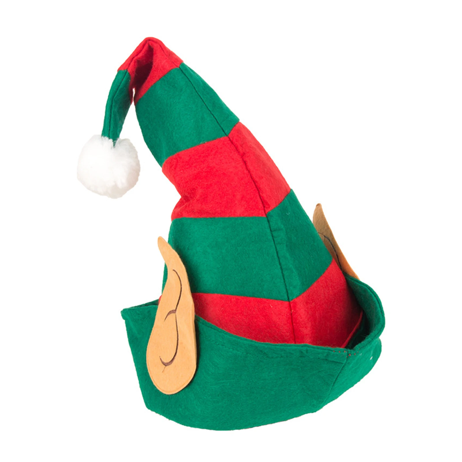 1 قطعة سانتا مساعد عيد الميلاد تأثيري قزم مهرج قبعة مزينة مع آذان مرفقة قبعة للجنسين عطلة قبعة زينة عيد الميلاد