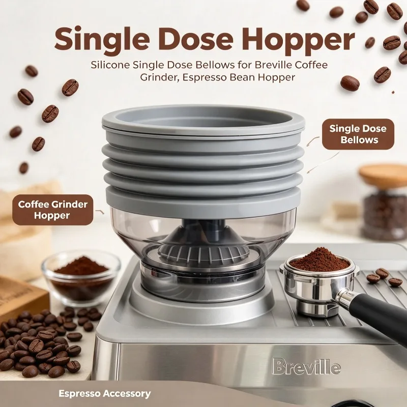 Breville Single Dose Hopper 5/10Pcs, Silicone Single Dose Bellow for Breville Coffee Grinder, Espresso Grinder Bean Hopper