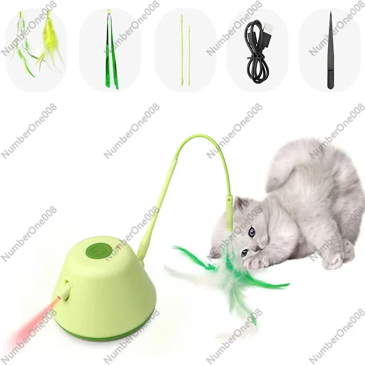 New led light electric cat toy smart USB charging feather cat stick cat pet supplies