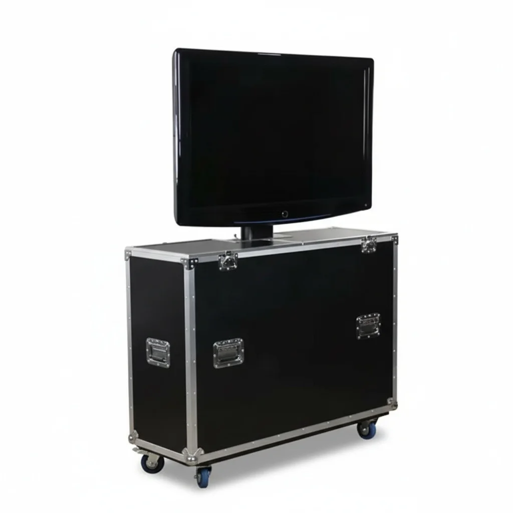 ATA Flight Case, 55 inch / 139.7cm TV Road Case for 55 LCD Plasma Screens, Heavy Duty Plywood Aluminum Protective Case