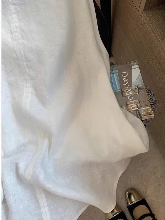 2025 Summer New Sle Ethnic Weaving Beaded Linen Vest Design Sense Top Korean Version Straight Cut No Sve round Ne Pure...