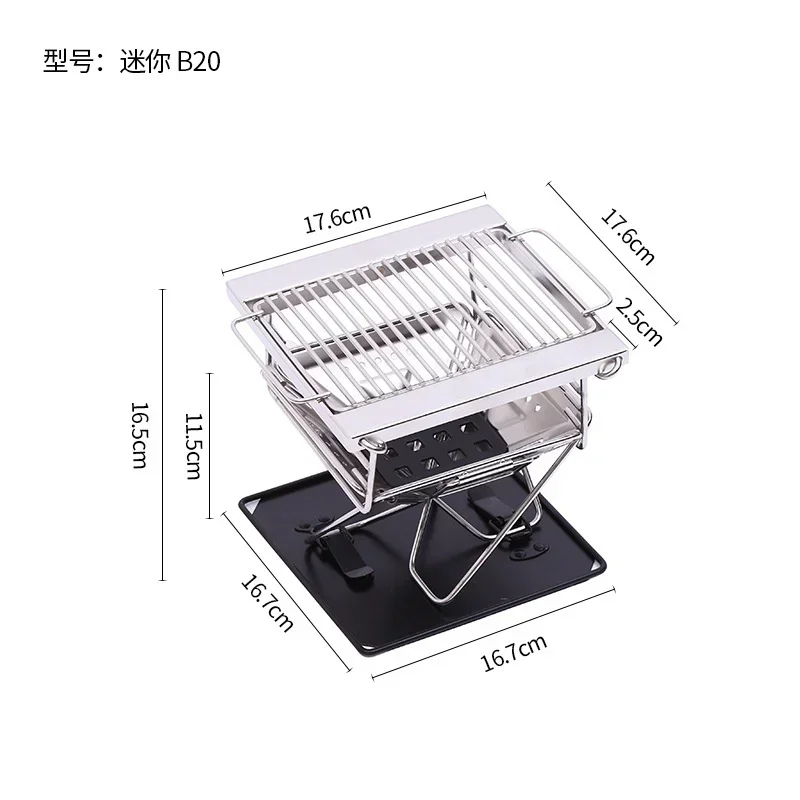 CHANGE MOORE Outdoor Camping Wood Stove Portable Folding Secondary Conbustion Detachable Burning Barbecue Shelf Winter Camping