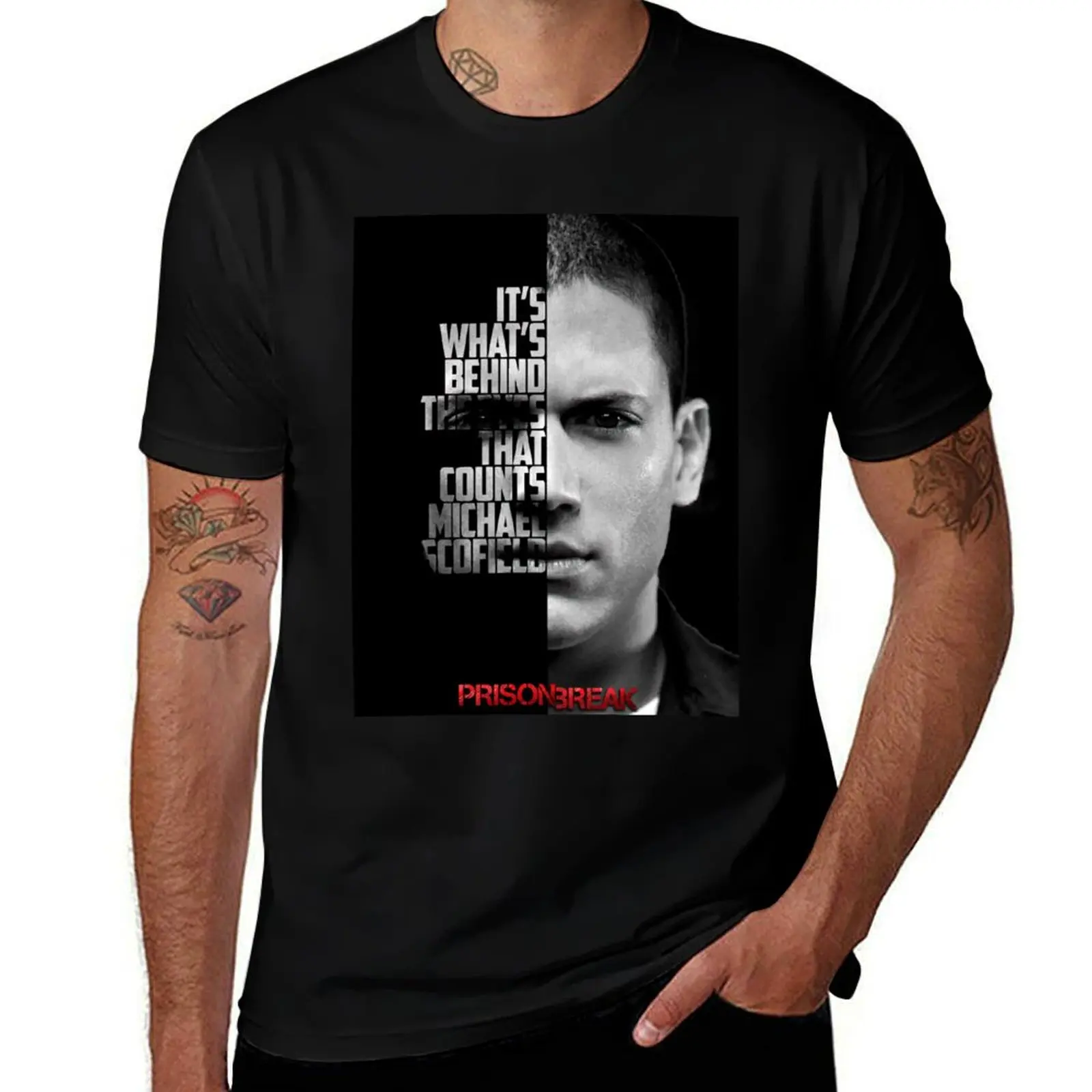 

quote. shirts cotton white t Michael Scofield, quality for Prison cotton Black T-Shirt high and man Break shirt man t T-Shirt