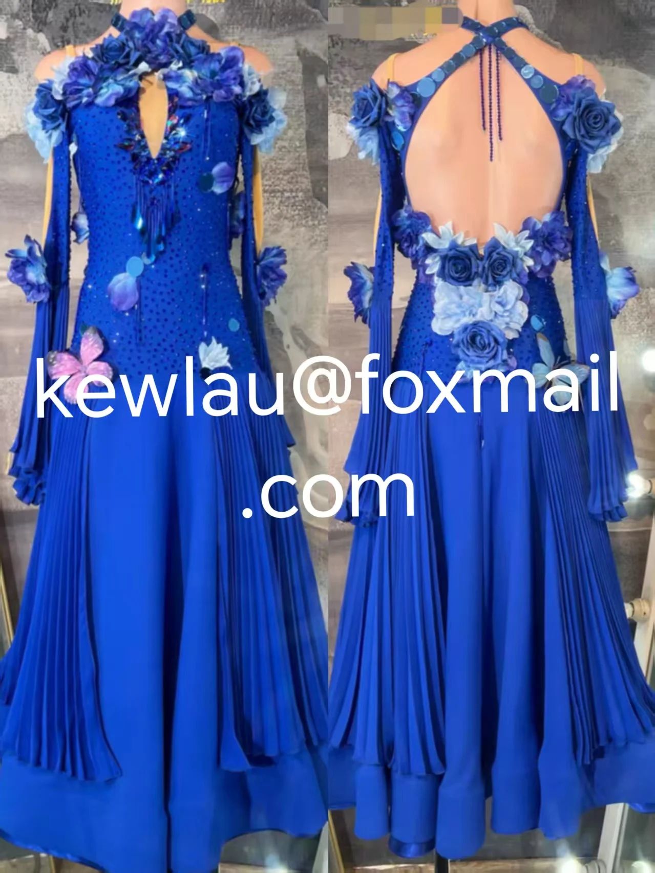 WHYNOT DANCE Custom-made Ballroom Dance Costume Flowers Pleat Dress Standard Competition  Party Clothes fast free shipping